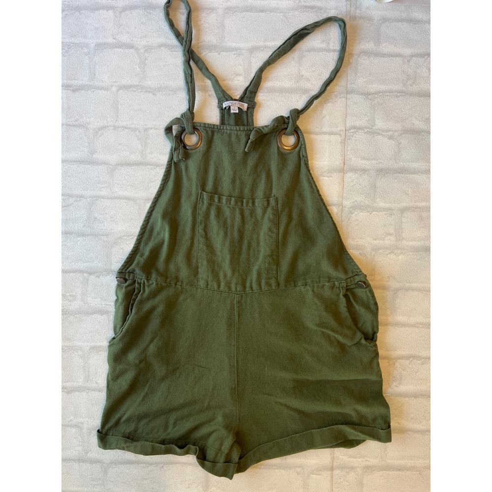 Patrons of Peace Green Cotton Shortalls Boho Overalls Women Large - Picture 5 of 8